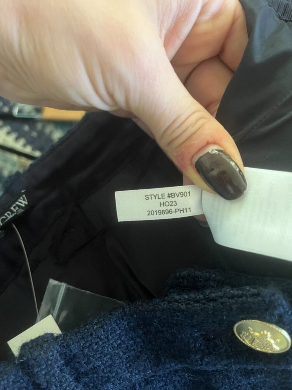 NWT J.Crew Maritime Tweed Midi Pencil Skirt Navy Size 10 BV901 - Picture 7 of 7
